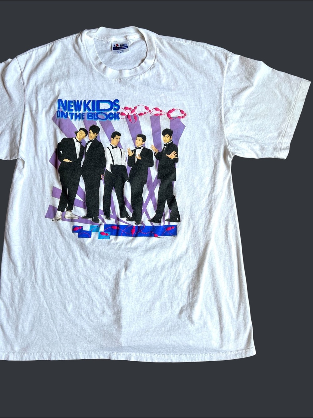 Vintage New Kids on the Block White Graphic Tee 1989 sz XL